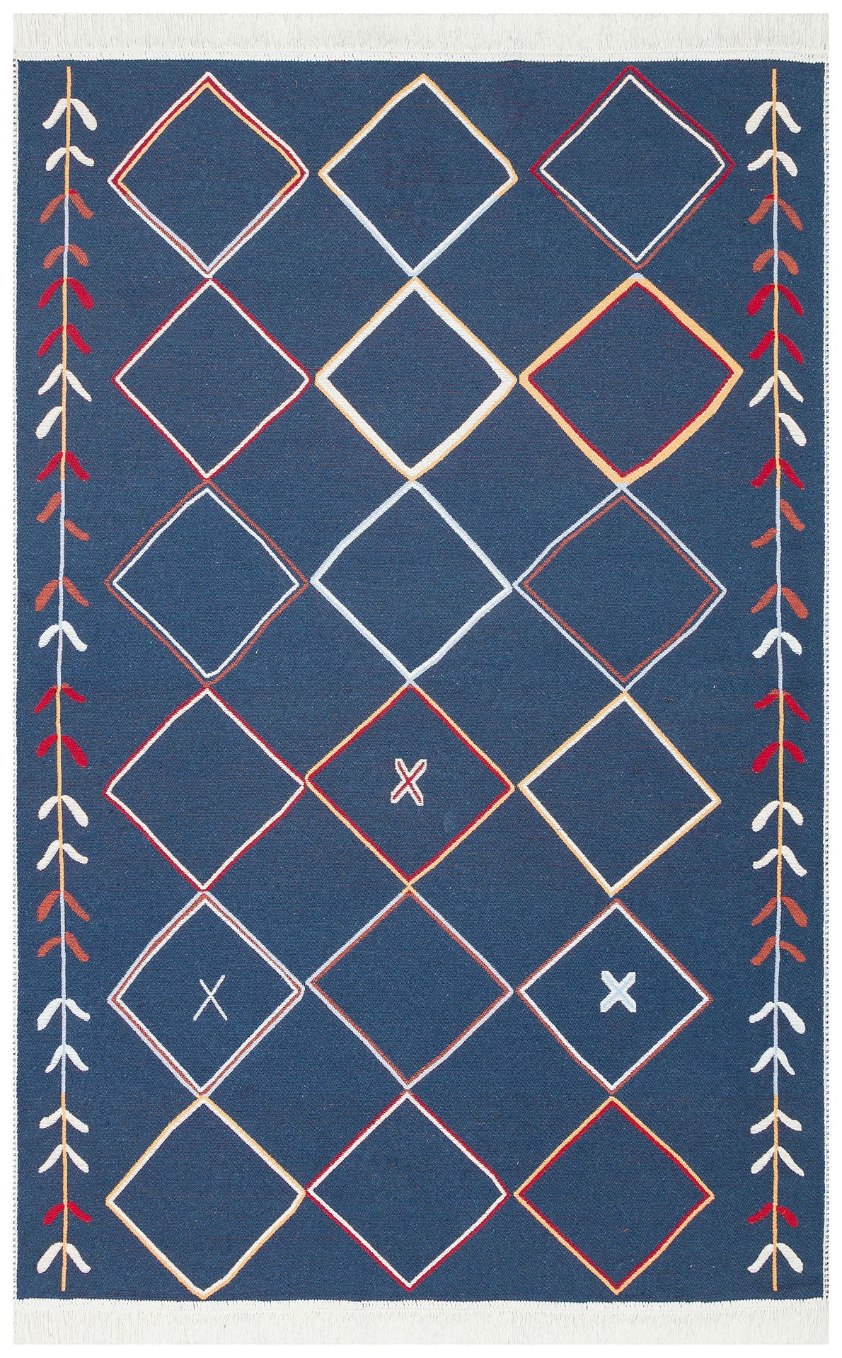 Modern Patterned Woven Washable Double Sided Cotton Colored Rug