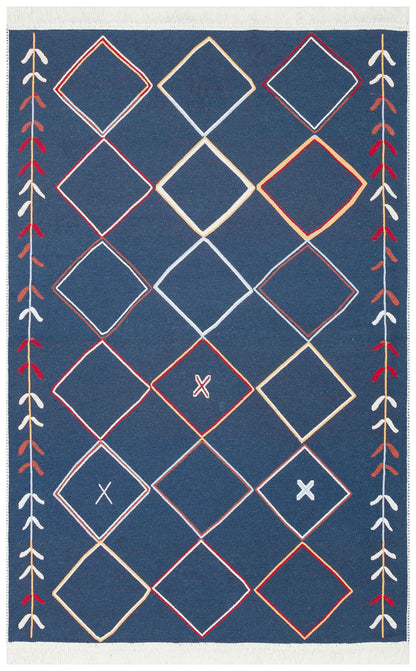 Modern Patterned Woven Washable Double Sided Cotton Colored Rug