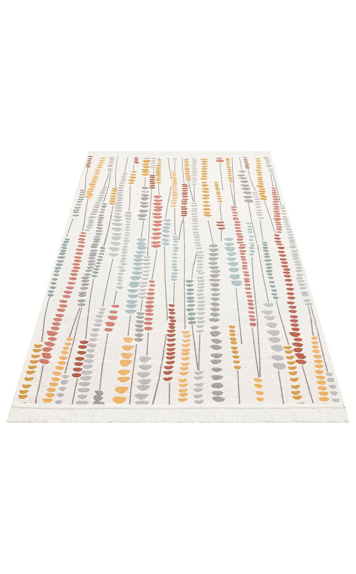 Modern Patterned Woven Washable Double Sided Cotton Colored Rug