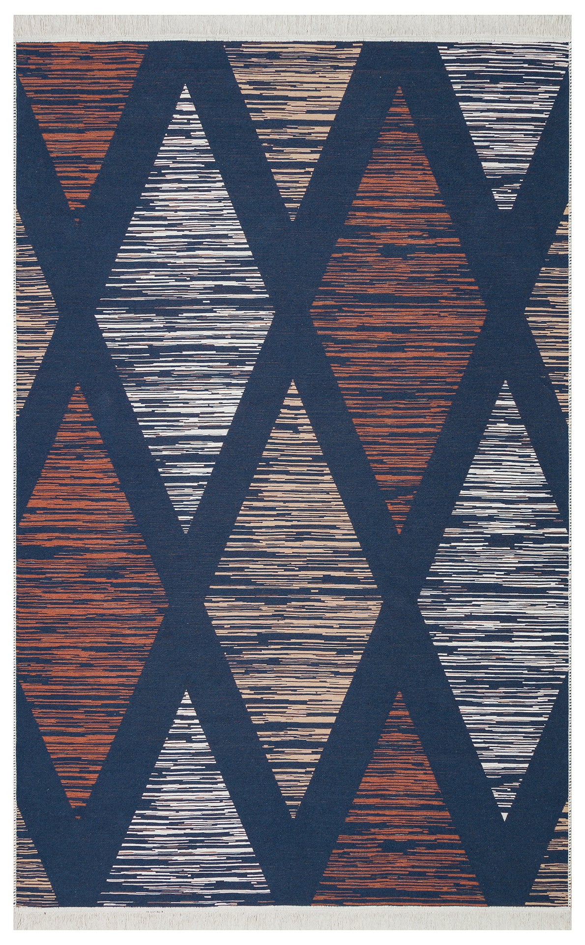 Modern Patterned Woven Washable Double Sided Cotton Colored Rug