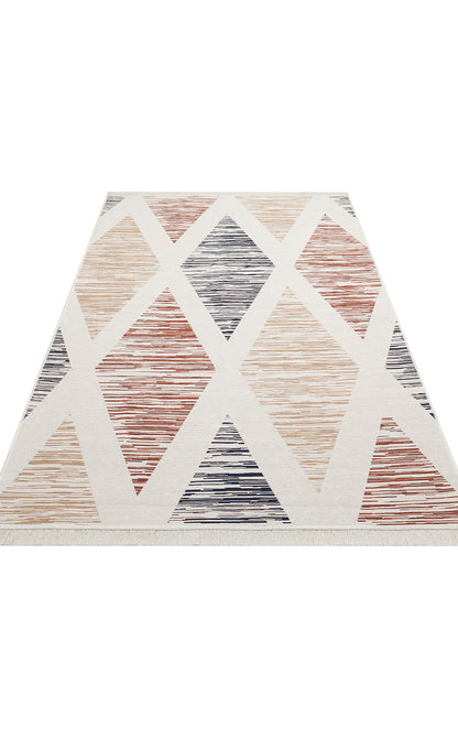 Modern Patterned Woven Washable Double Sided Cotton Colored Rug