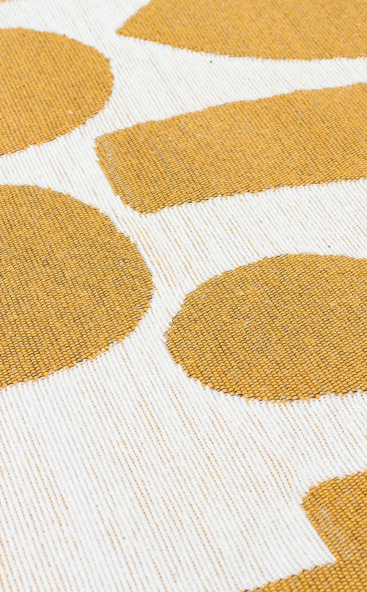 Modern Patterned Woven Washable Double Sided Cotton Yellow Text Kitchen Room Rug