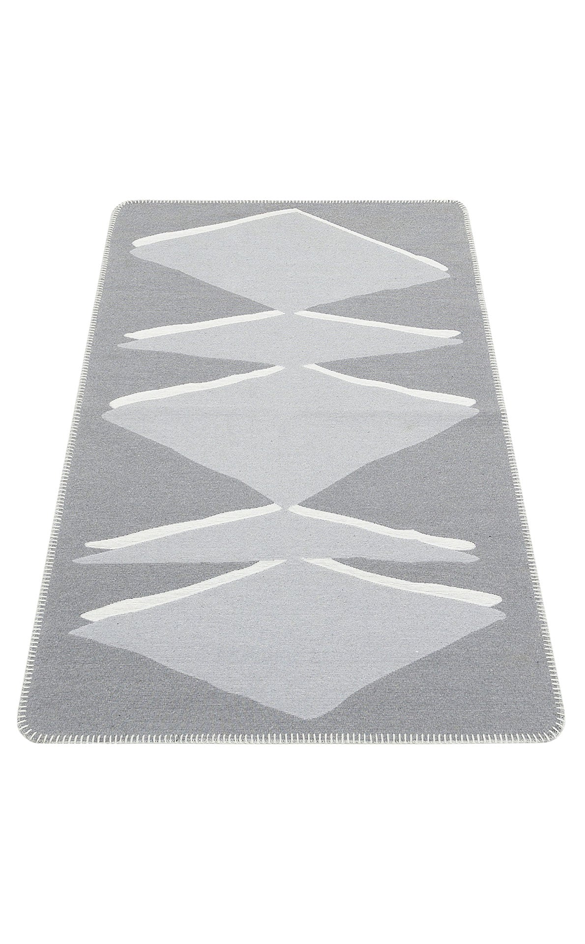 Modern Patterned Woven Washable Double Sided Cotton Gray Lettering Kitchen Room Rug