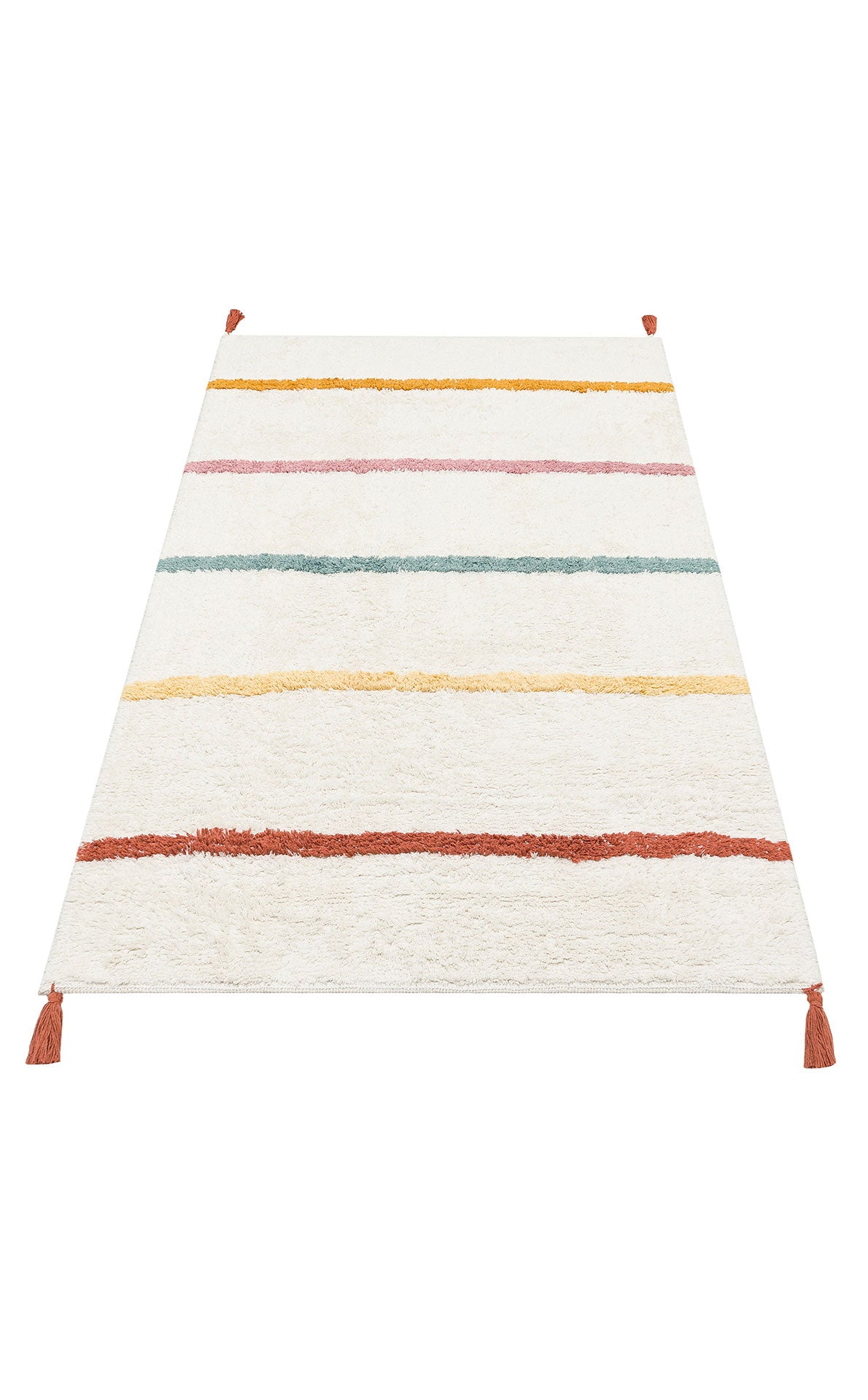 Natural Cotton Colored Baby Room Carpet, Children's Room Carpet, Washable, Non-Slip Based, Removes Stains