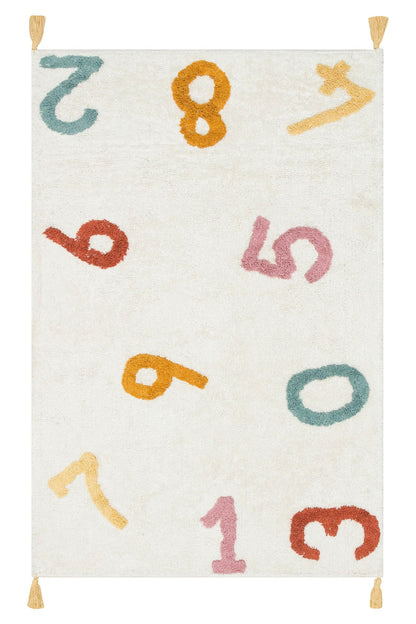 Natural Cotton Colored Baby Room Carpet, Children's Room Carpet, Washable, Non-Slip Based, Removes Stains