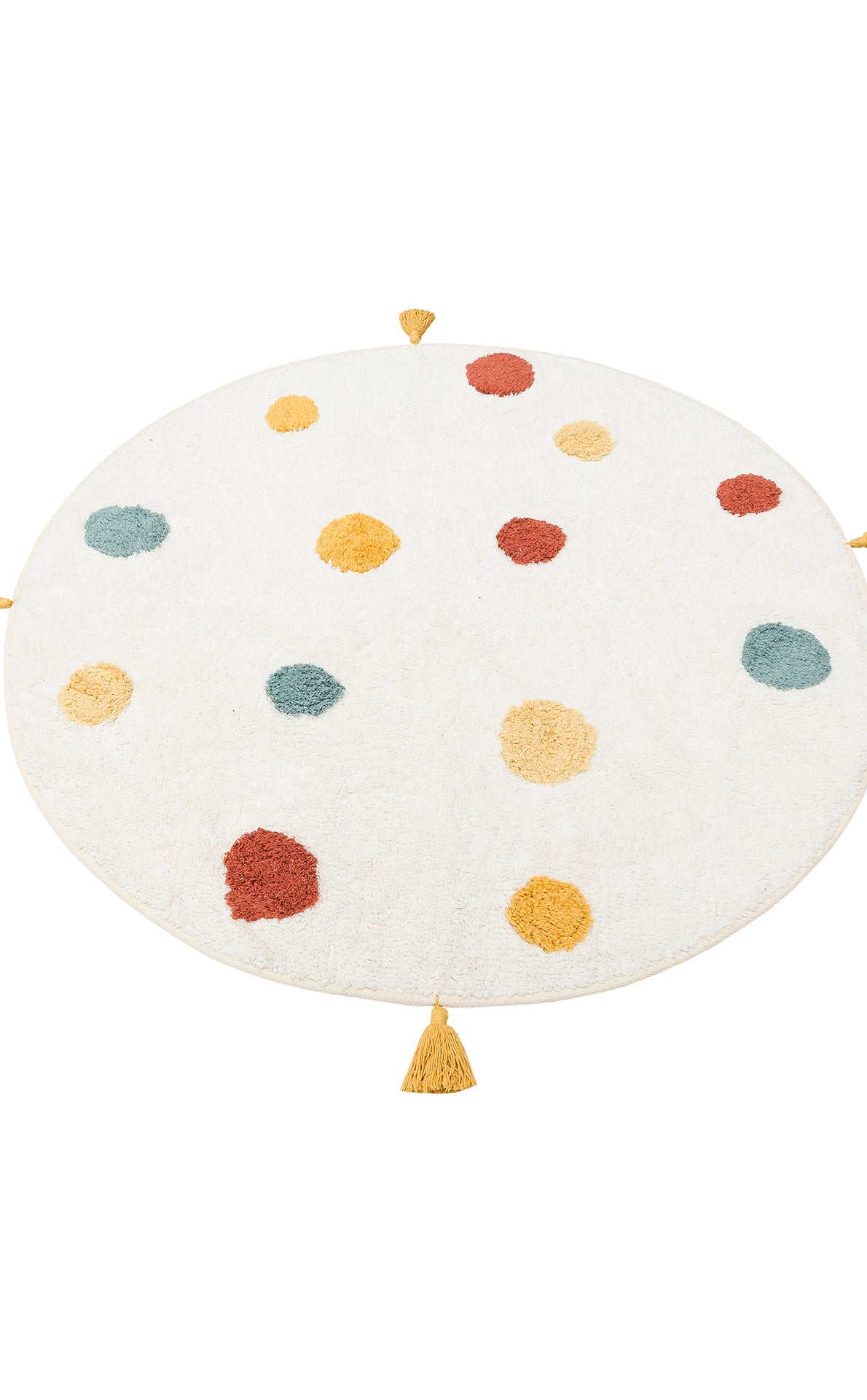 Natural Cotton Colored Baby Room Carpet, Children's Room Carpet, Washable, Non-Slip Based, Removes Stains