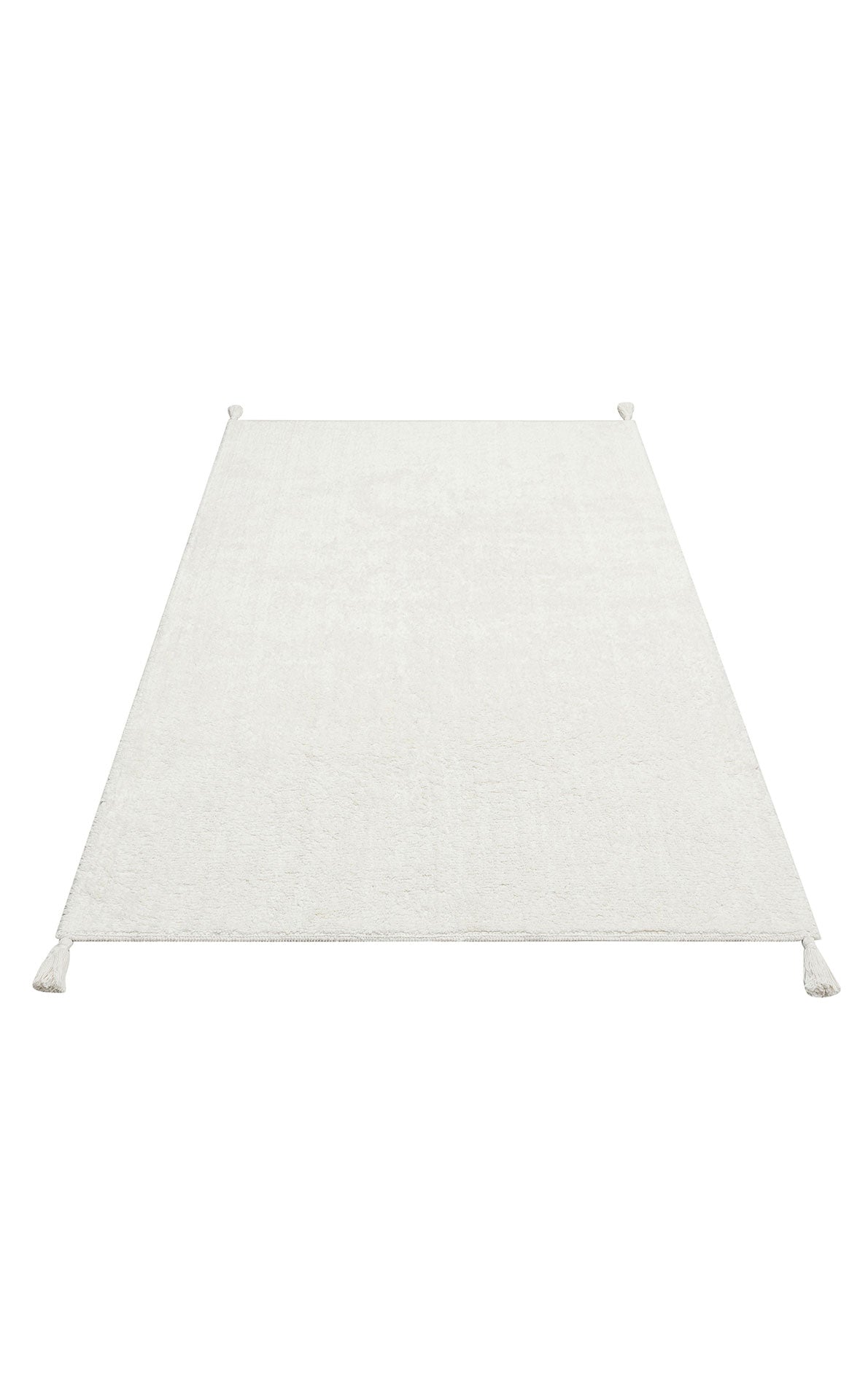 Natural Cotton White Round Baby Room Carpet Children's Room Carpet Washable with Non-Slip Base