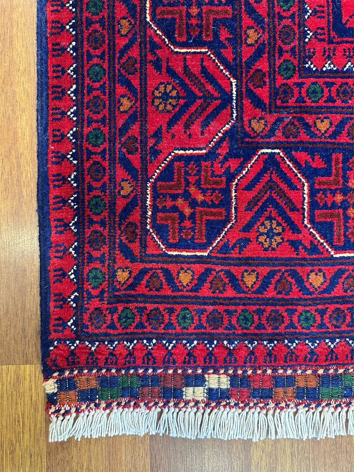 Hamyap Kırmızı El Dokuma Geleneksel Anadolu Desenli Premium Vintage Yün Koridor Antre Halısı - Bordo