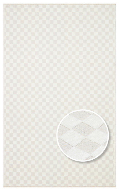 Soft Textured Antiallergic Lint Does Not Give Dust Antibacterial Practical Washable Non-Slip Cream Rug