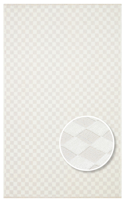 Soft Textured Antiallergic Lint Does Not Give Dust Antibacterial Practical Washable Non-Slip Cream Rug