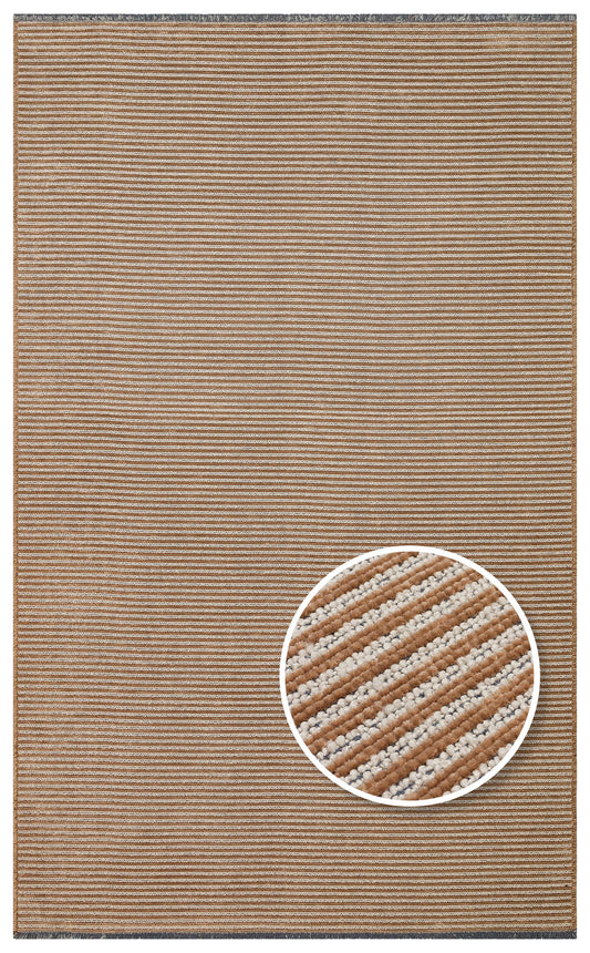 Soft Textured Antiallergic Lint Does Not Give Dust Antibacterial Practical Washable Non-Slip Beige Rug