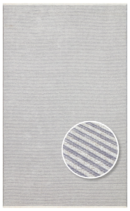 Soft Textured Antiallergic Lint Dustproof Antibacterial Practical Washable Non-Slip Gray Rug