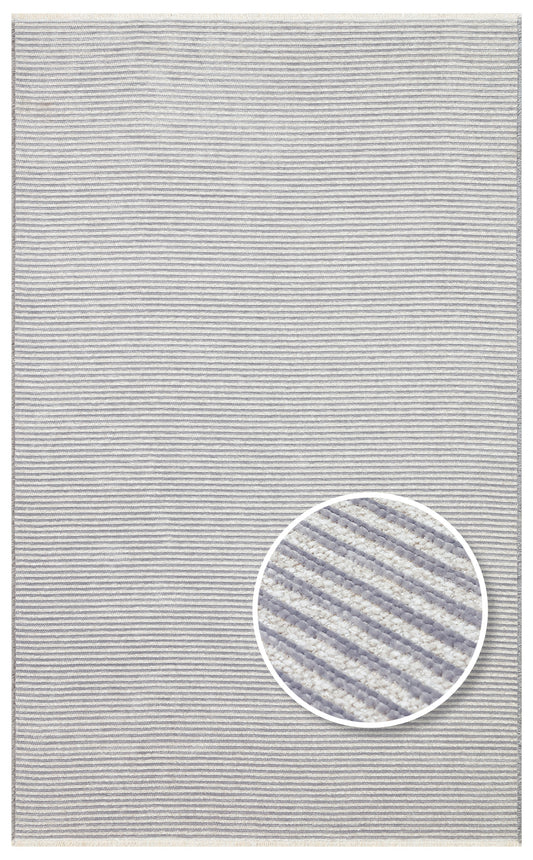 Soft Textured Antiallergic Lint Dustproof Antibacterial Practical Washable Non-Slip Gray Rug