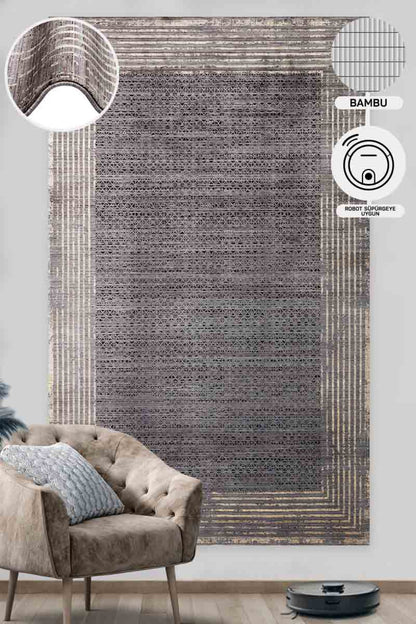 High Quality Closely Woven Modern Soft Textured Anthracite Gold Color Custom Living Room Carpet