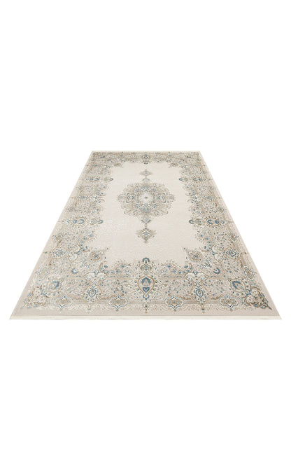 Closely Woven Modern Soft Textured High Quality Special Design Cream Blue Living Room Carpet