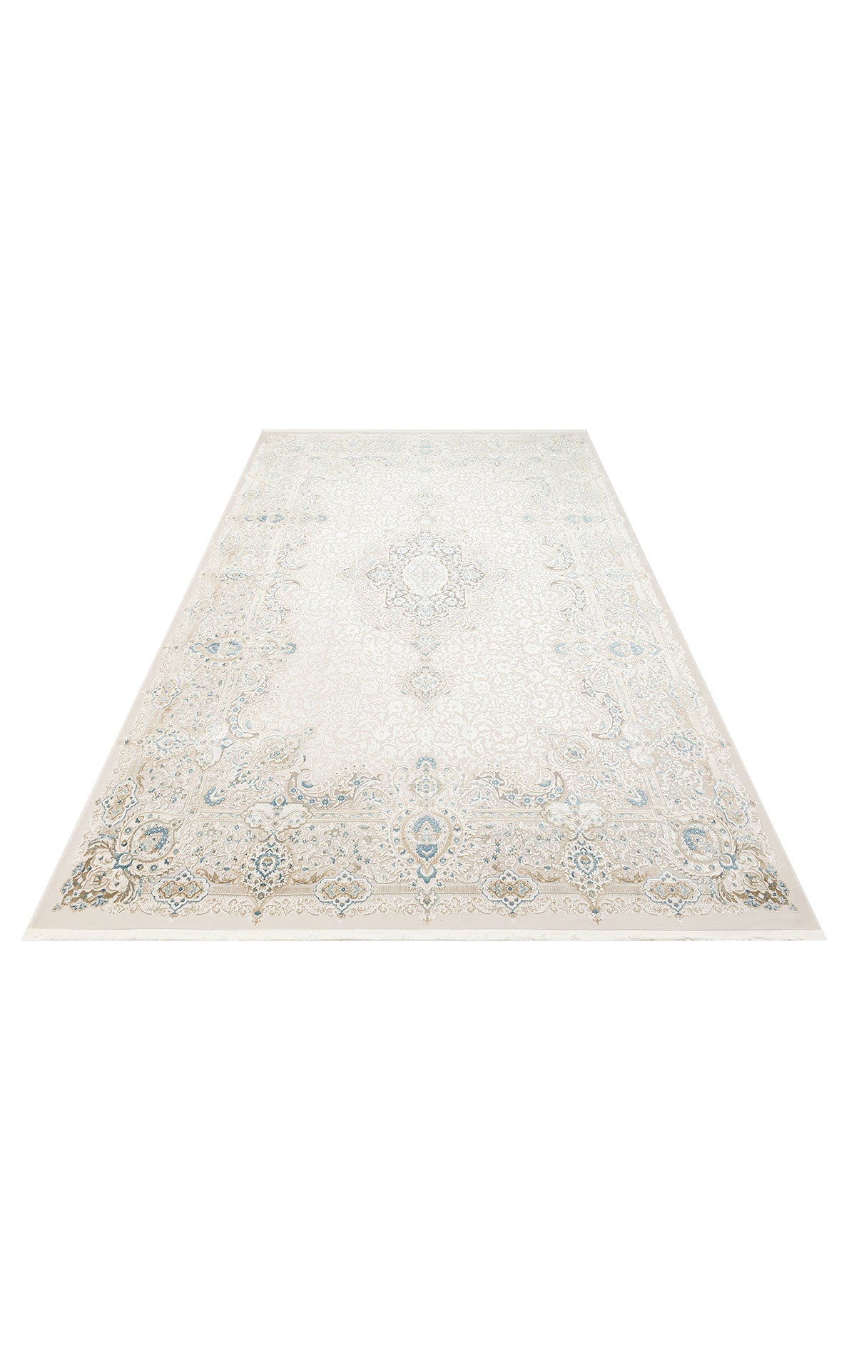 Closely Woven Modern Soft Textured High Quality Special Design Cream Blue Living Room Carpet