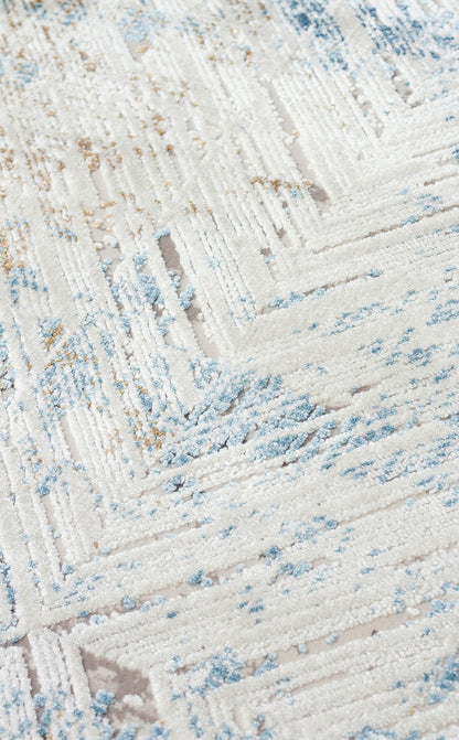 Closely Woven Modern Soft Textured High Quality Special Design Cream Blue Living Room Carpet