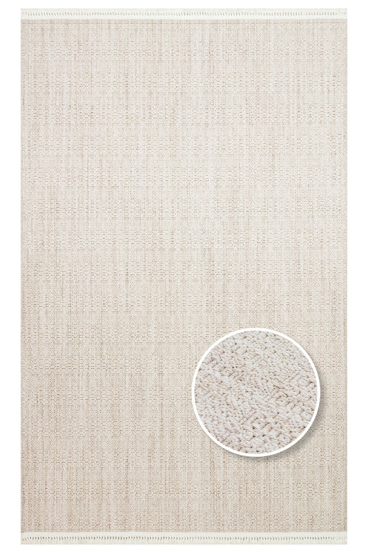 Soft Textured Antiallergic Modern Knitted Beige Carpet Living Room Kitchen Hallway Bedroom Carpet