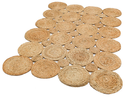 Durable Weave Natural Handmade Jute Wicker Round Oval Carpet Made with Hand Woven Jute Fibers