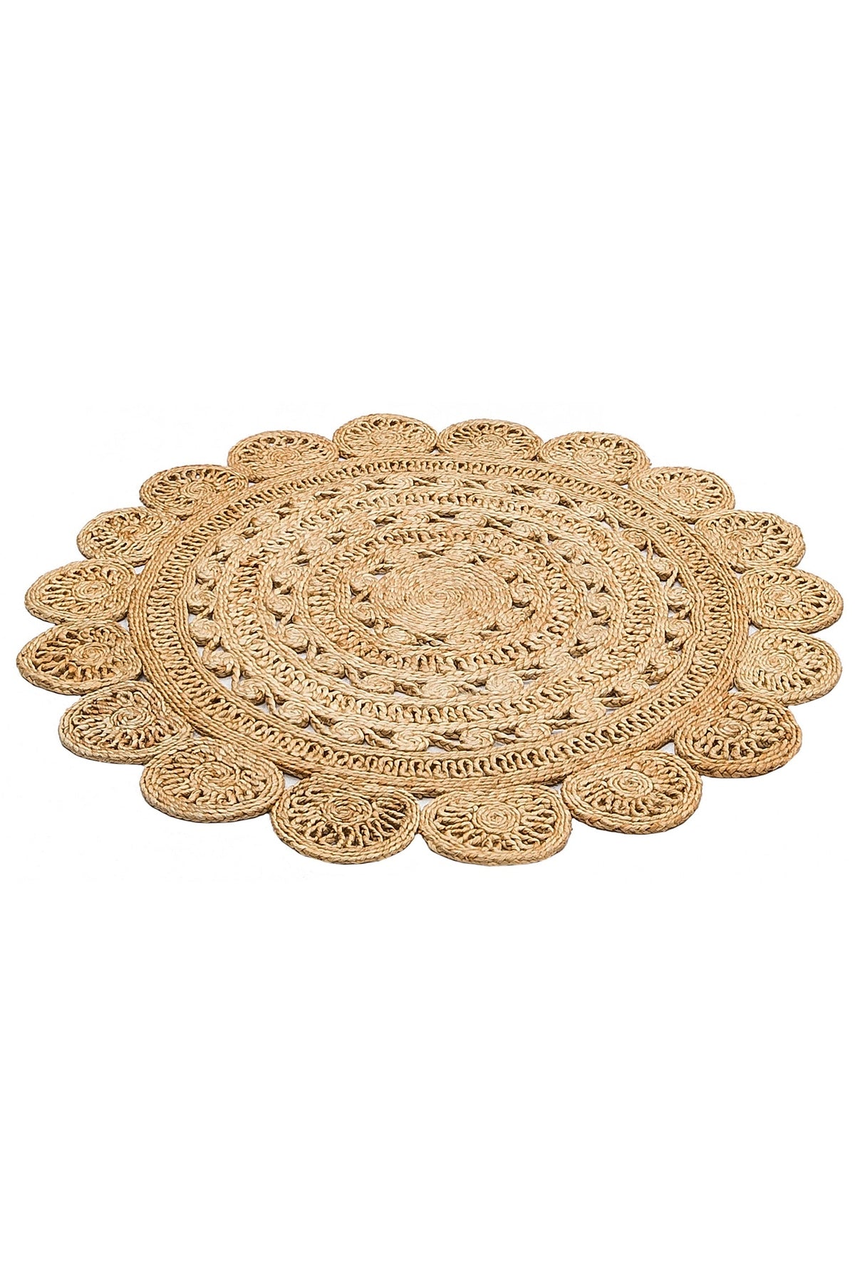 Durable Weave Natural Handmade Jute Wicker Round Oval Carpet Made with Hand Woven Jute Fibers