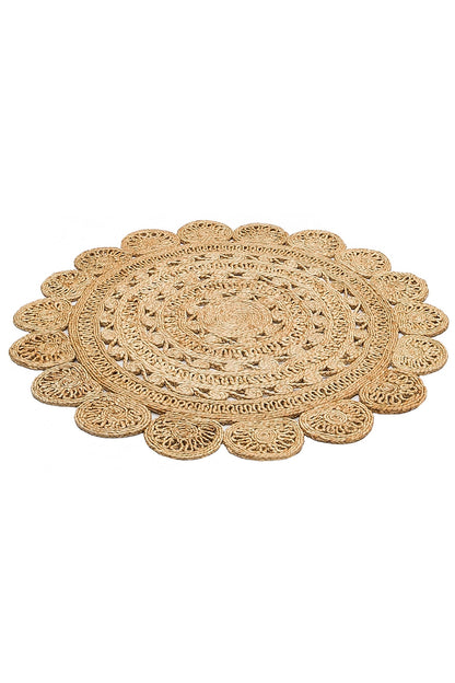 Durable Weave Natural Handmade Jute Wicker Round Oval Carpet Made with Hand Woven Jute Fibers