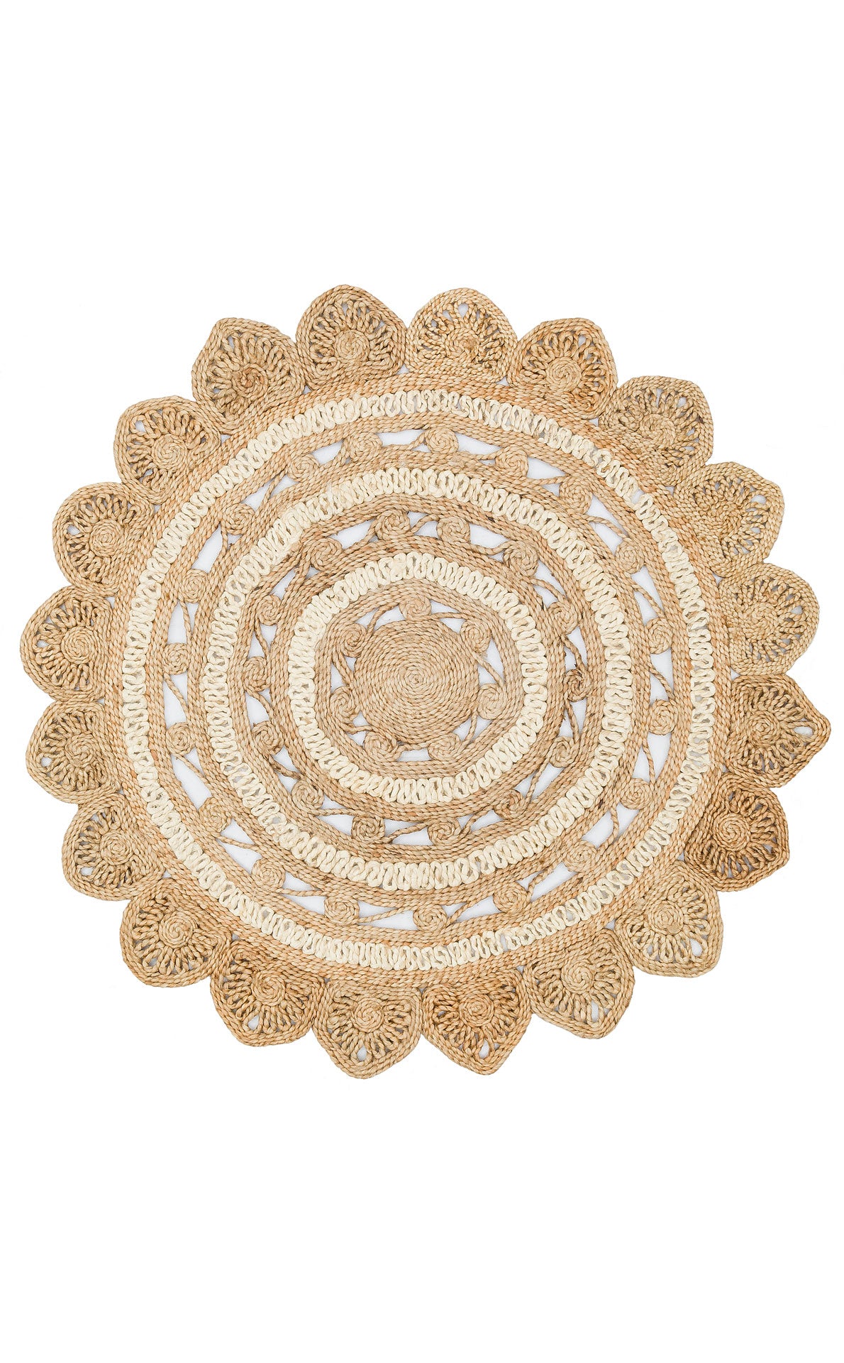 Durable Weave Natural Handmade Jute Wicker Round Oval Carpet Made with Hand Woven Jute Fibers