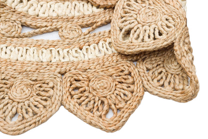 Durable Weave Natural Handmade Jute Wicker Round Oval Carpet Made with Hand Woven Jute Fibers