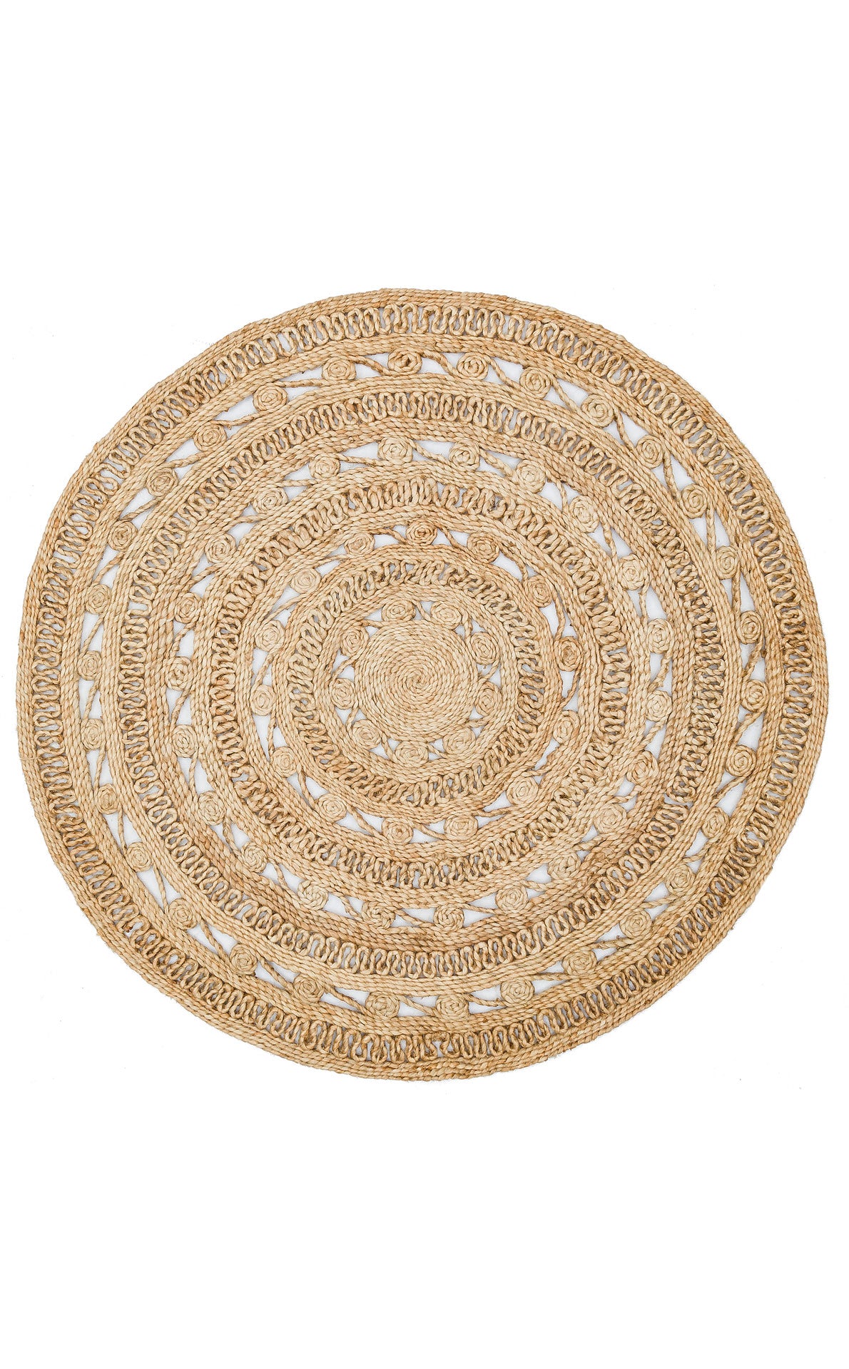 Durable Weave Natural Handmade Jute Wicker Round Oval Carpet Made with Hand Woven Jute Fibers