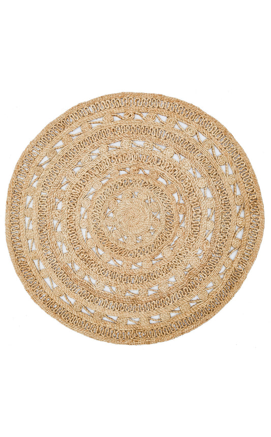 Durable Weave Natural Handmade Jute Wicker Round Oval Carpet Made with Hand Woven Jute Fibers