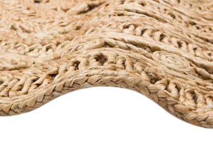 Durable Weave Natural Handmade Jute Wicker Round Oval Carpet Made with Hand Woven Jute Fibers