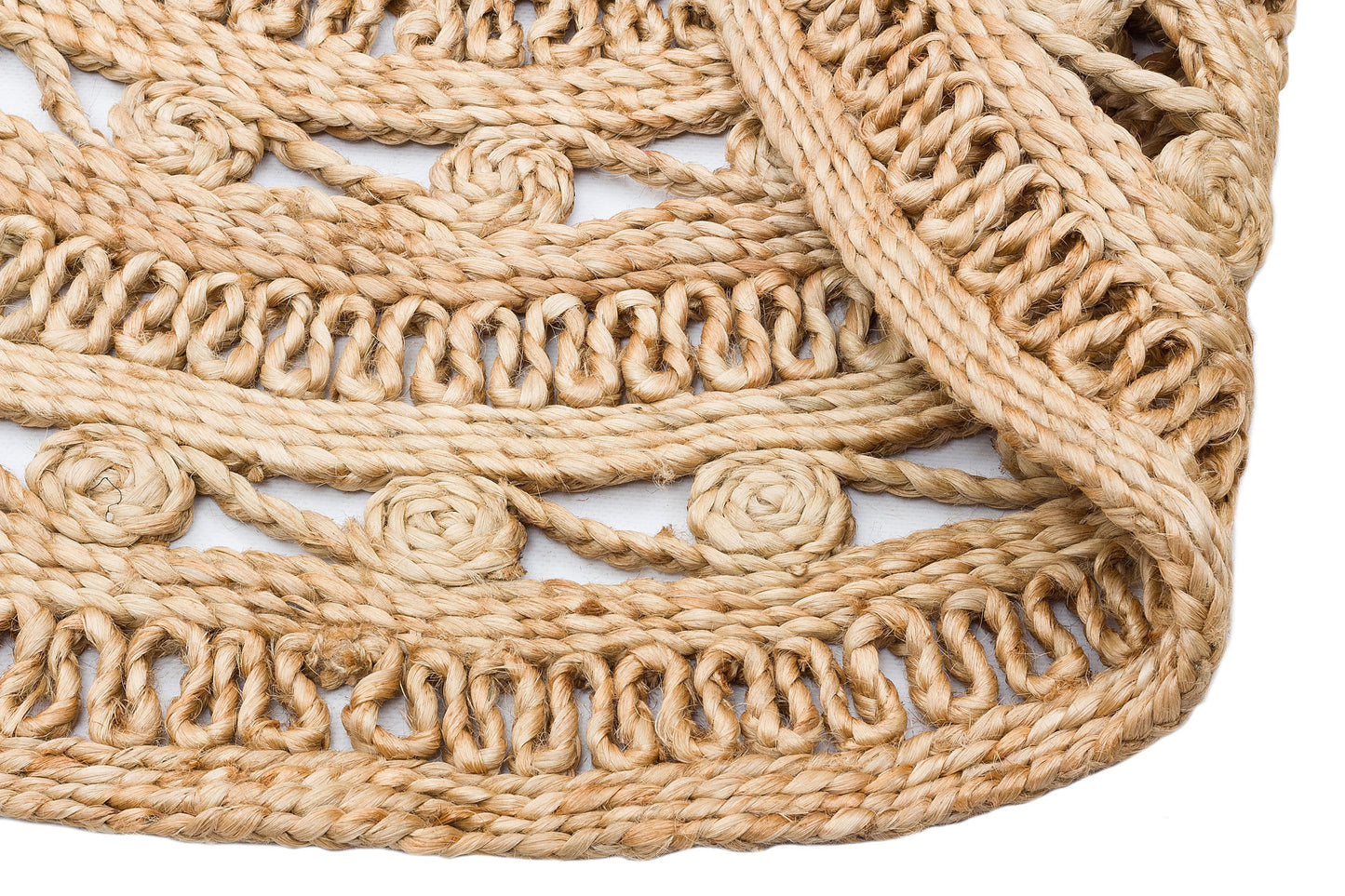 Durable Weave Natural Handmade Jute Wicker Round Oval Carpet Made with Hand Woven Jute Fibers