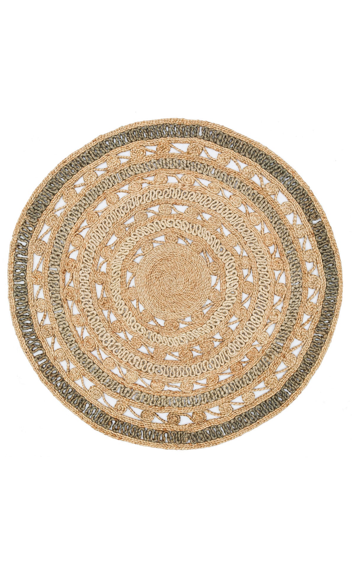 Durable Weave Natural Handmade Jute Wicker Round Oval Carpet Made with Hand Woven Jute Fibers