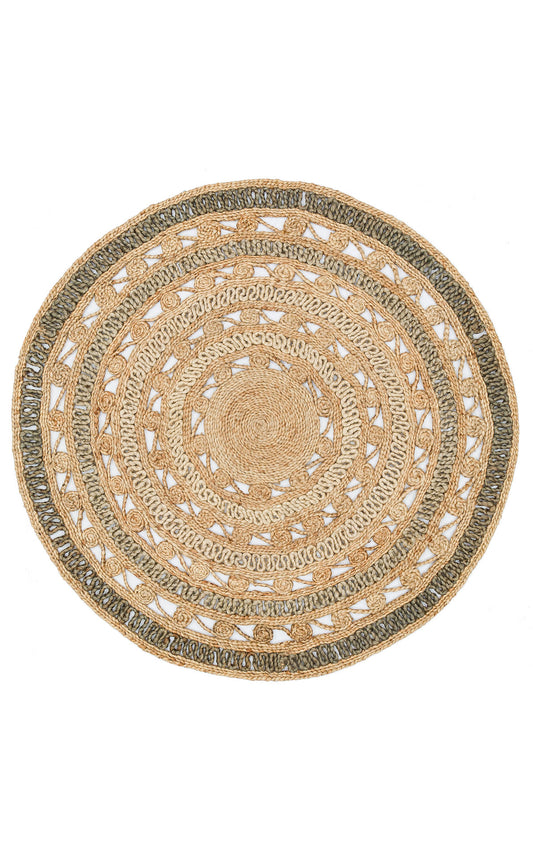 Durable Weave Natural Handmade Jute Wicker Round Oval Carpet Made with Hand Woven Jute Fibers