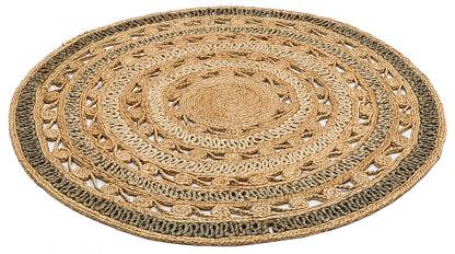 Durable Weave Natural Handmade Jute Wicker Round Oval Carpet Made with Hand Woven Jute Fibers