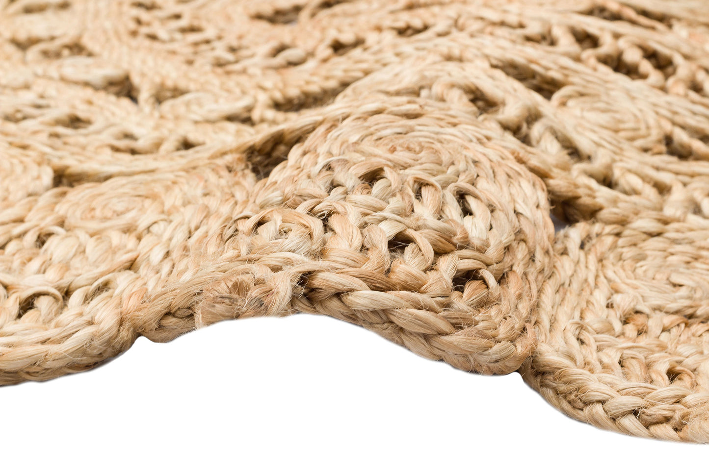 Durable Weave Natural Handmade Jute Wicker Round Oval Carpet Made with Hand Woven Jute Fibers