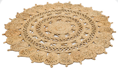 Durable Weave Natural Handmade Jute Wicker Round Oval Carpet Made with Hand Woven Jute Fibers