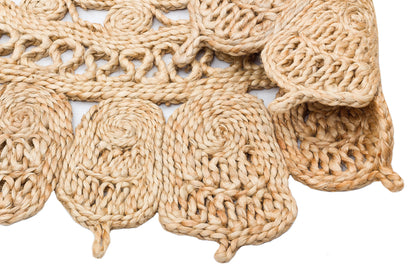 Durable Weave Natural Handmade Jute Wicker Round Oval Carpet Made with Hand Woven Jute Fibers