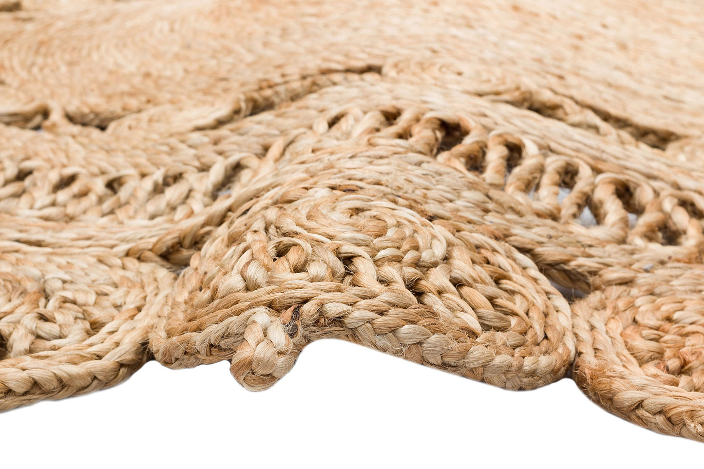 Durable Weave Natural Handmade Jute Wicker Round Oval Carpet Made with Hand Woven Jute Fibers