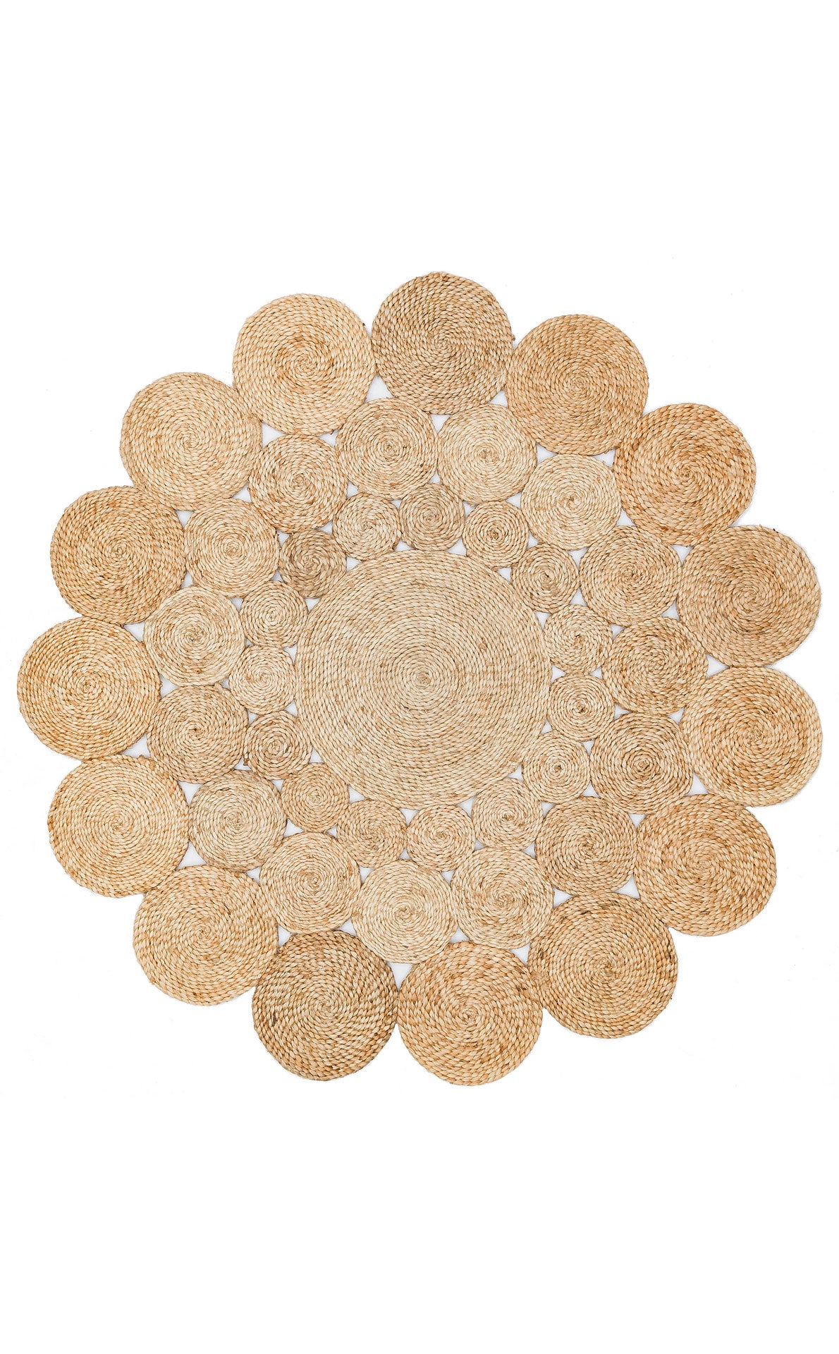 Durable Weave Natural Handmade Jute Wicker Round Oval Carpet Made with Hand Woven Jute Fibers