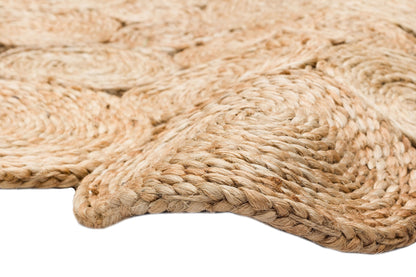 Durable Weave Natural Handmade Jute Wicker Round Oval Carpet Made with Hand Woven Jute Fibers