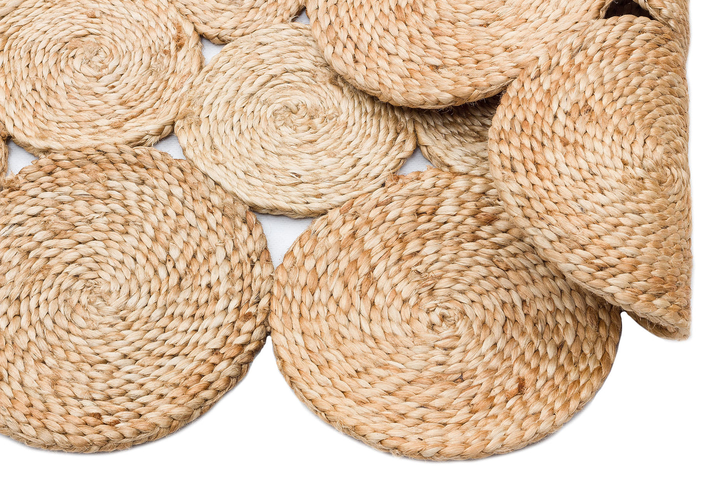 Durable Weave Natural Handmade Jute Wicker Round Oval Carpet Made with Hand Woven Jute Fibers