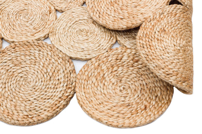 Durable Weave Natural Handmade Jute Wicker Round Oval Carpet Made with Hand Woven Jute Fibers