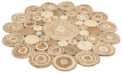 Durable Weave Natural Handmade Jute Wicker Round Oval Carpet Made with Hand Woven Jute Fibers