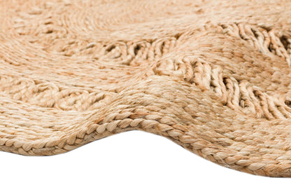 Durable Weave Natural Handmade Jute Wicker Round Oval Carpet Made with Hand Woven Jute Fibers