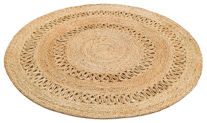 Durable Weave Natural Handmade Jute Wicker Round Oval Carpet Made with Hand Woven Jute Fibers